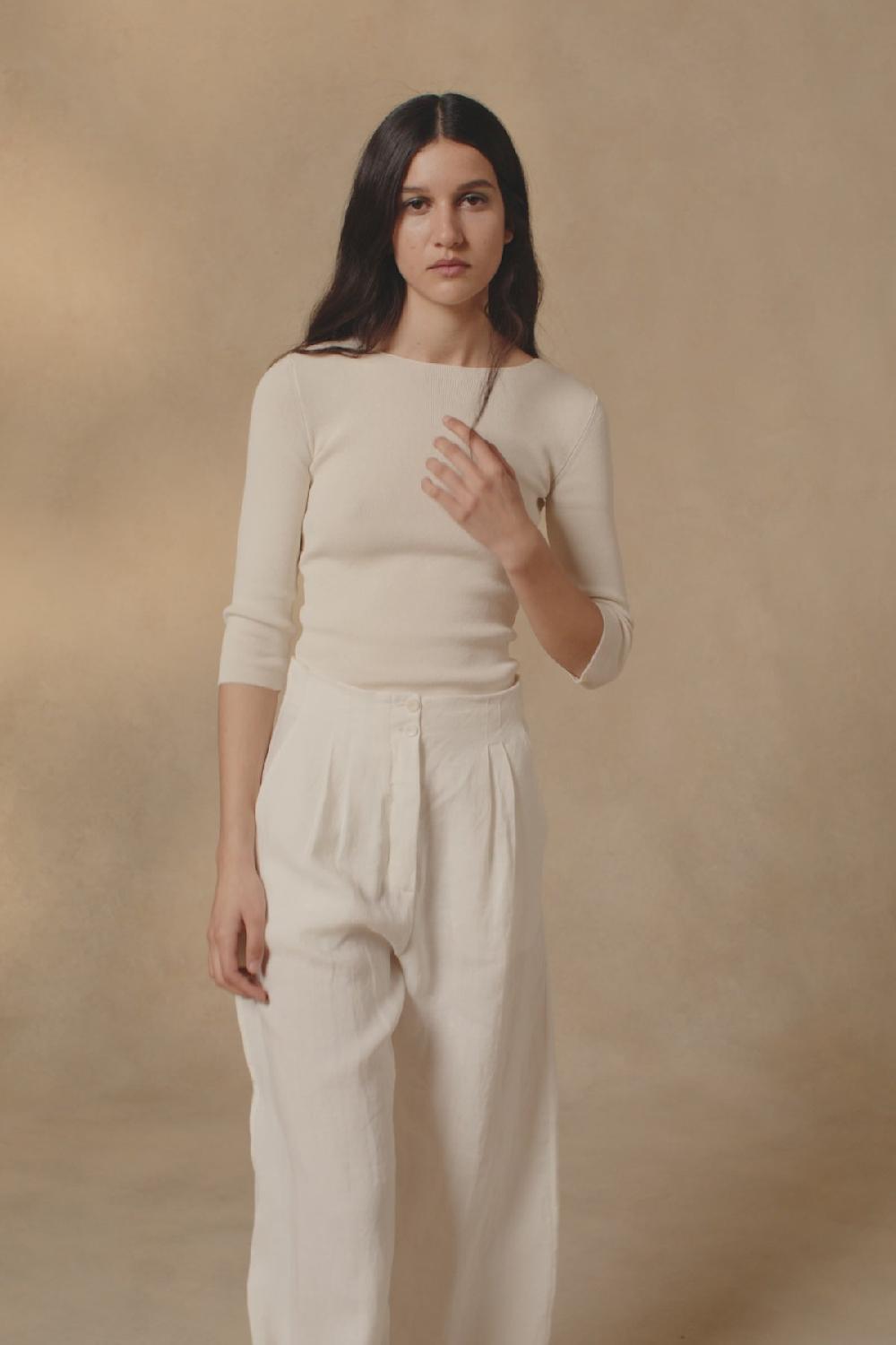 Cortana Marlo Pantalon En Lino Crudo