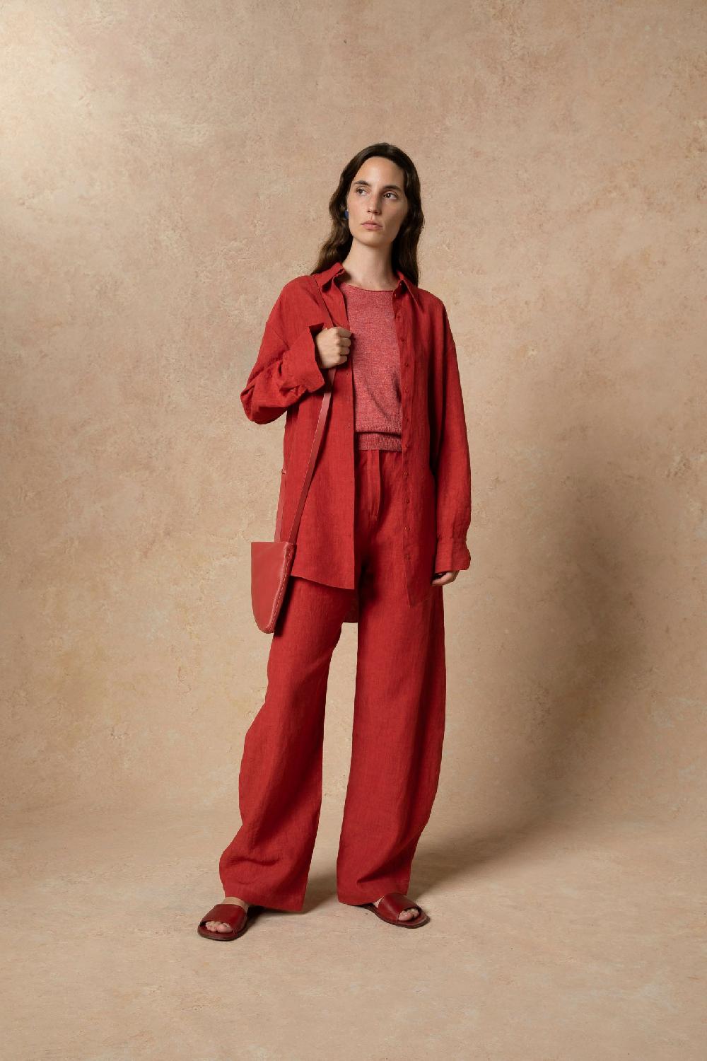 Cortana Marlo Pantalon En Lino Rojo