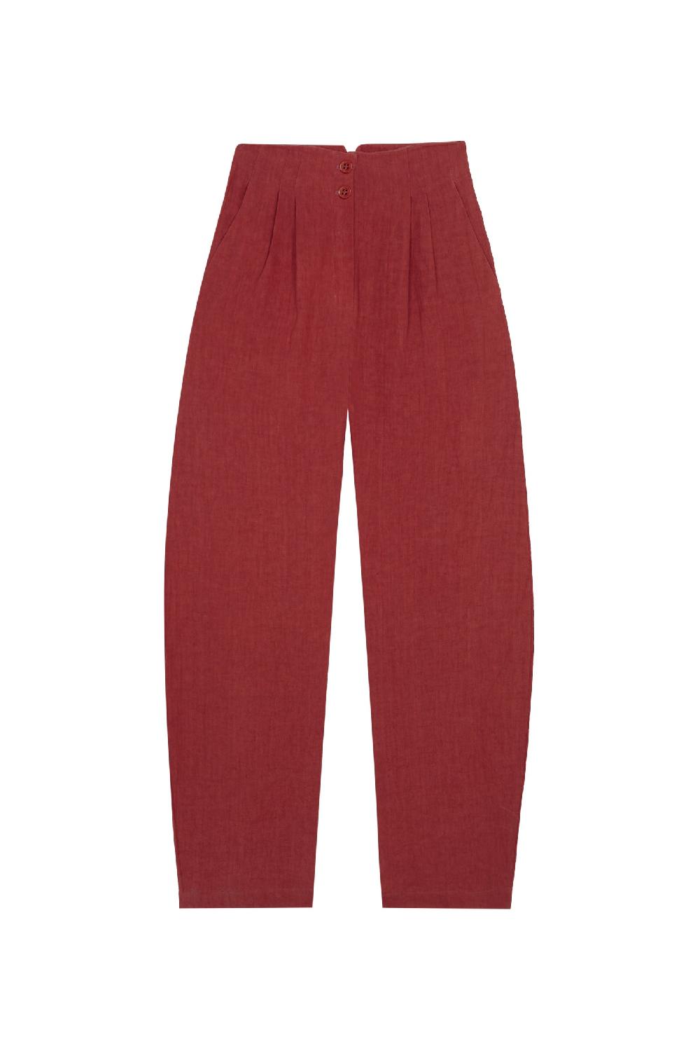Cortana Marlo pantalon en lino rojo