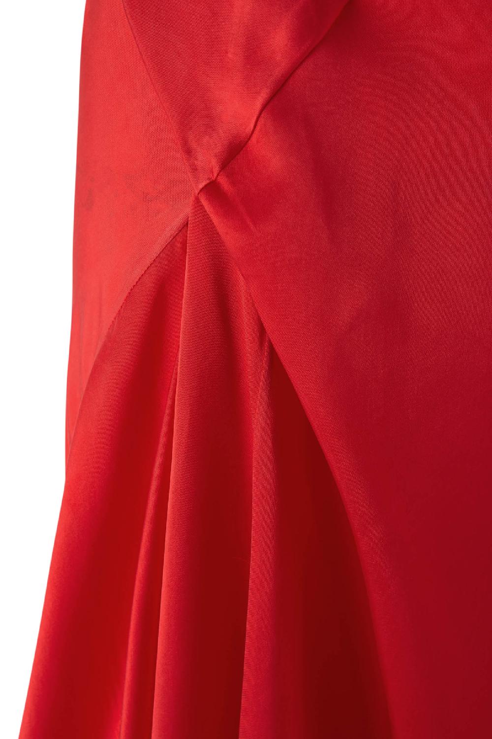 Cortana Martina Vestido En Cupro Rojo