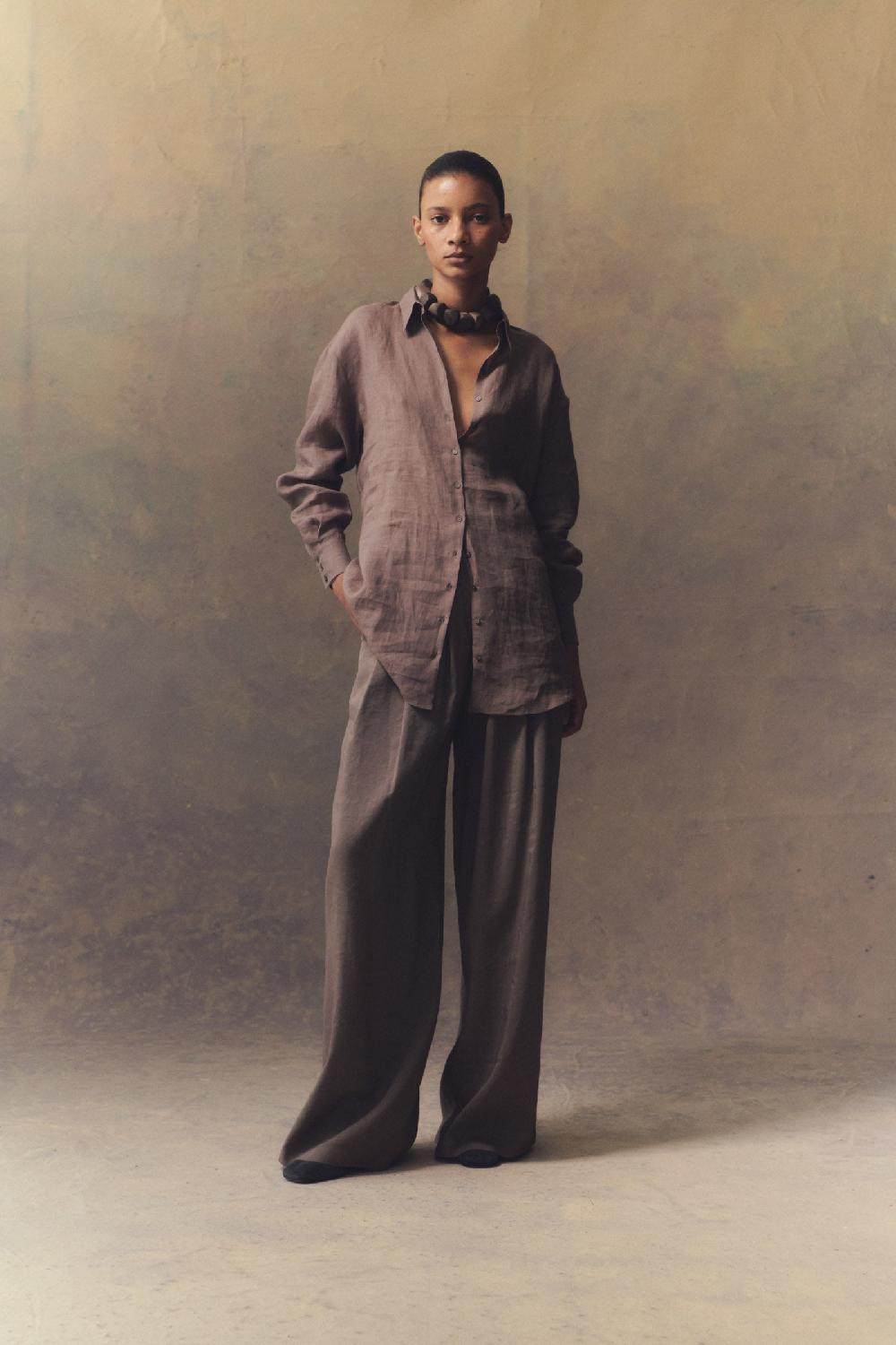 Cortana Matz Camisa En Ramio Melocotón