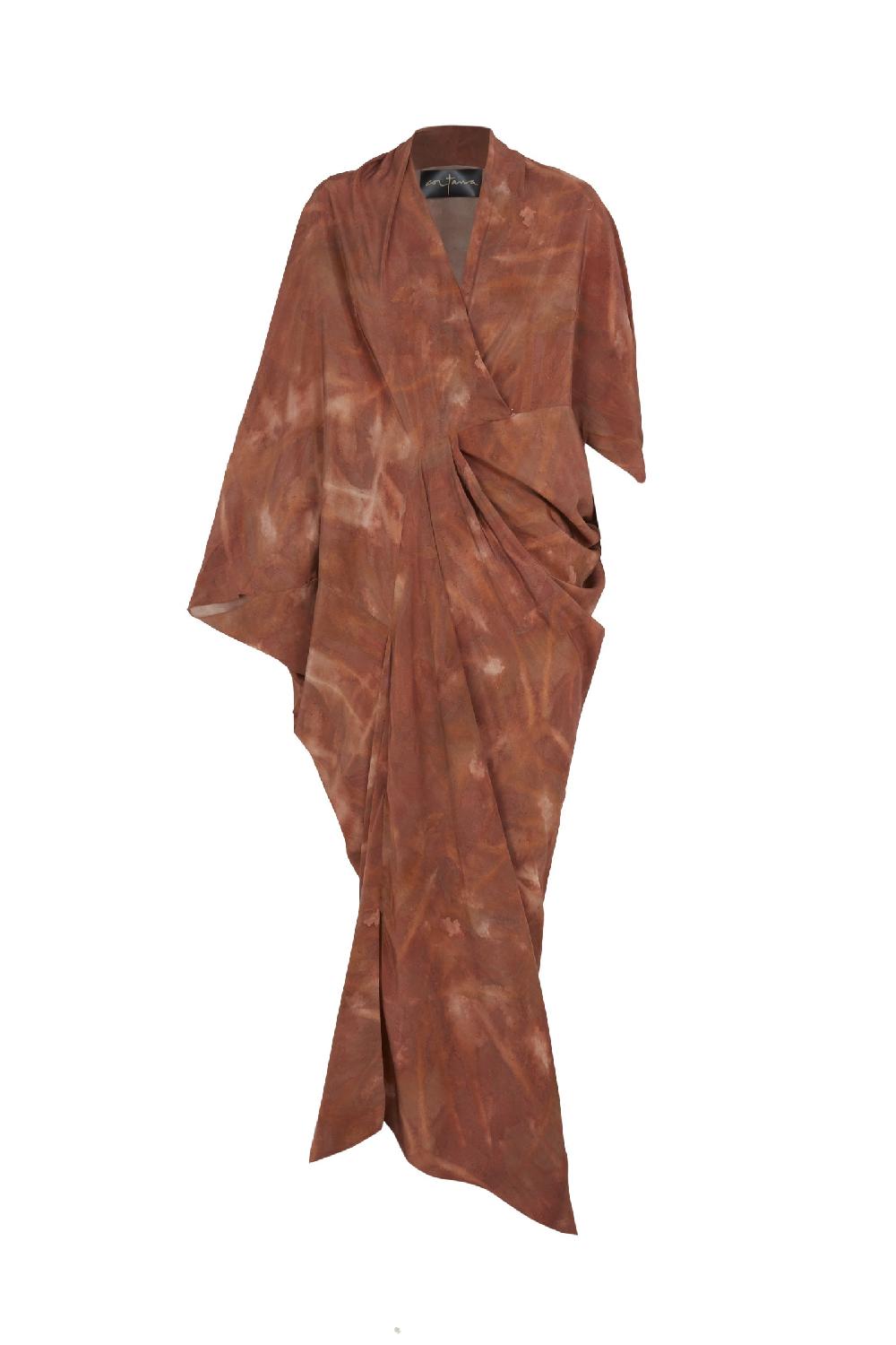 Cortana Mayu vestido en seda lyzeth print