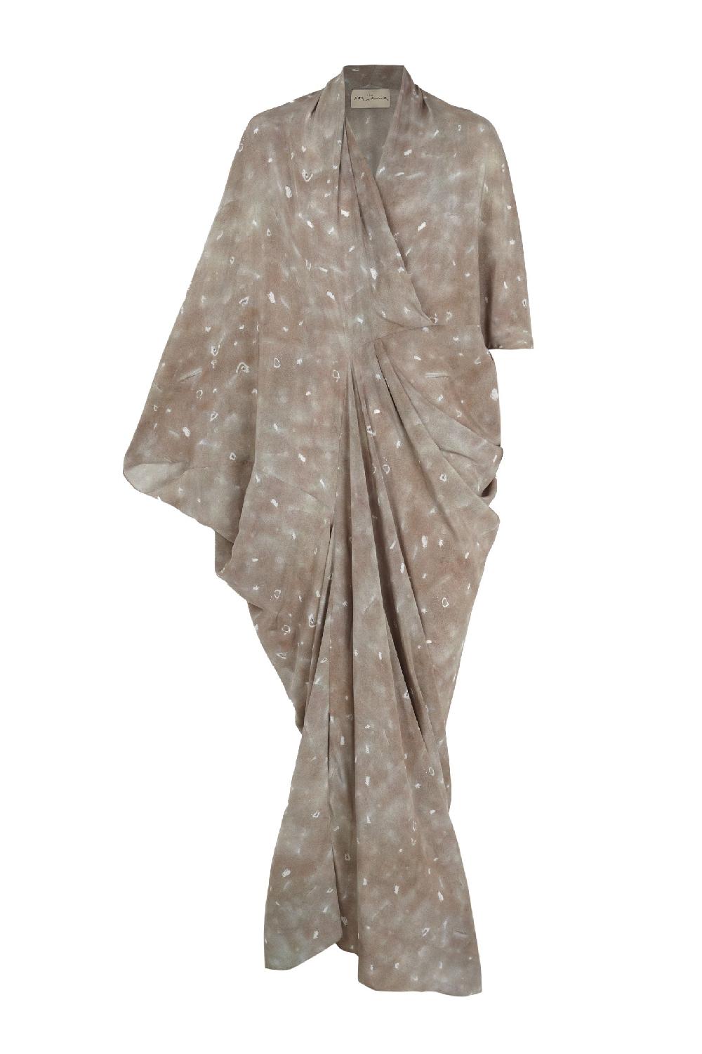 Cortana Mayu vestido en seda organica ayaz print