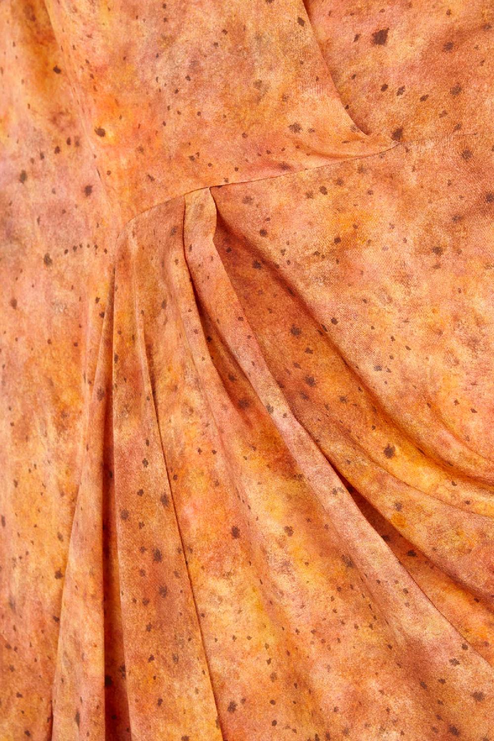 Cortana Mayu Vestido En Seda Sora Print