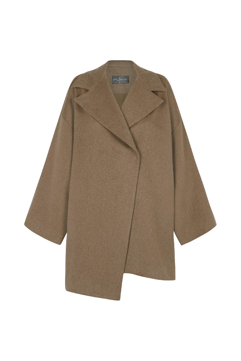 Cortana Miso Abrigo En Lana Virgen Avellana