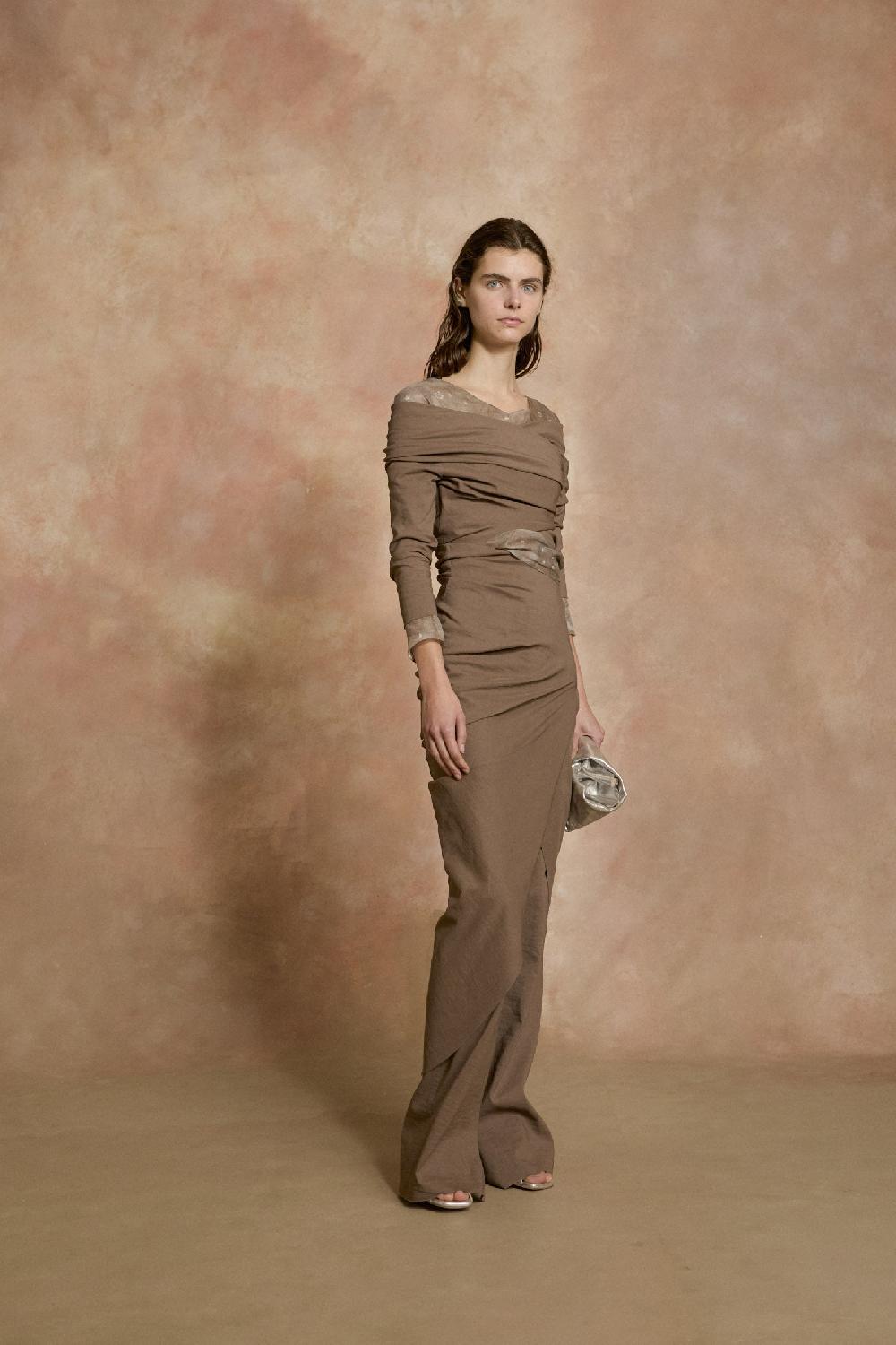 Cortana Mite Falda Midi Beige