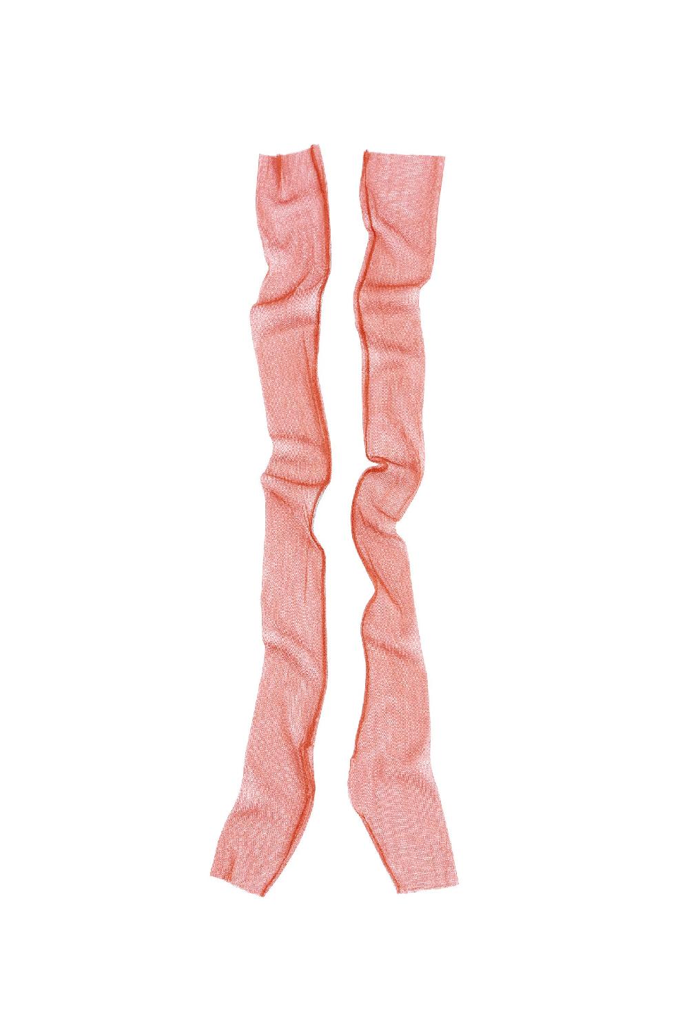 Cortana Mitones Mito en tul de seda corail