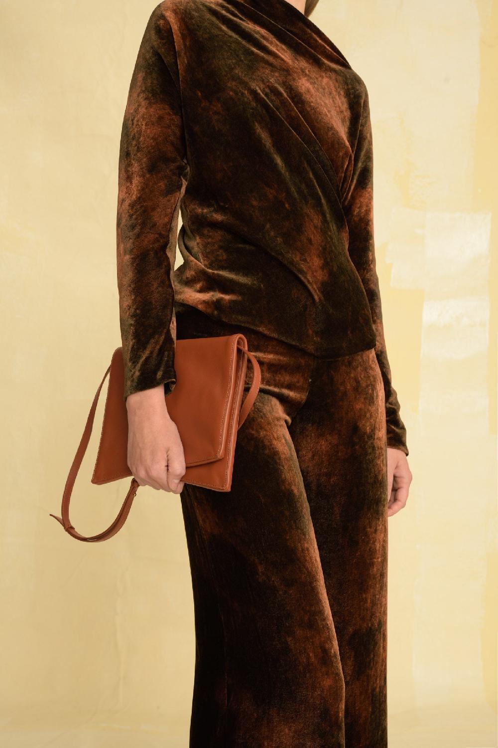 Cortana Modular Bolso En Cuero Teja