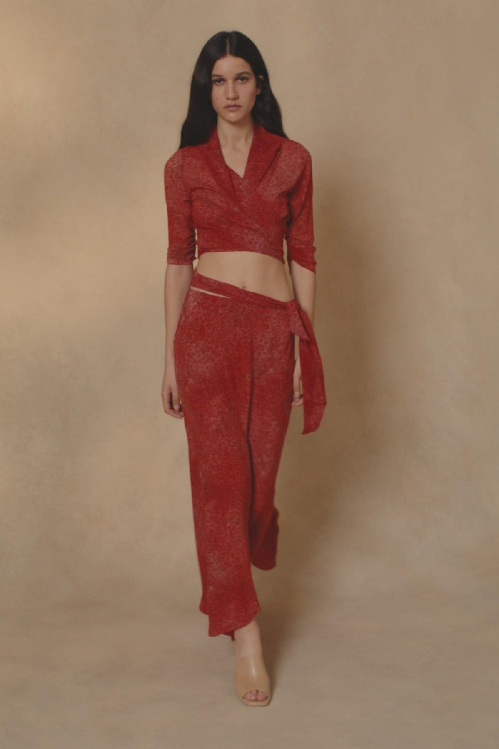 Cortana Nadine Falda En Seda Granada Print