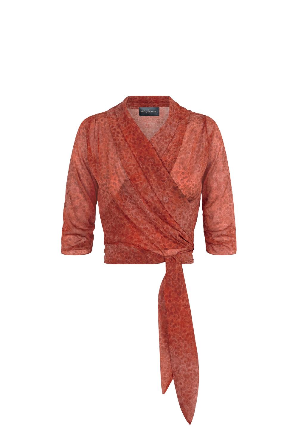 Cortana Nadine top en seda granada print