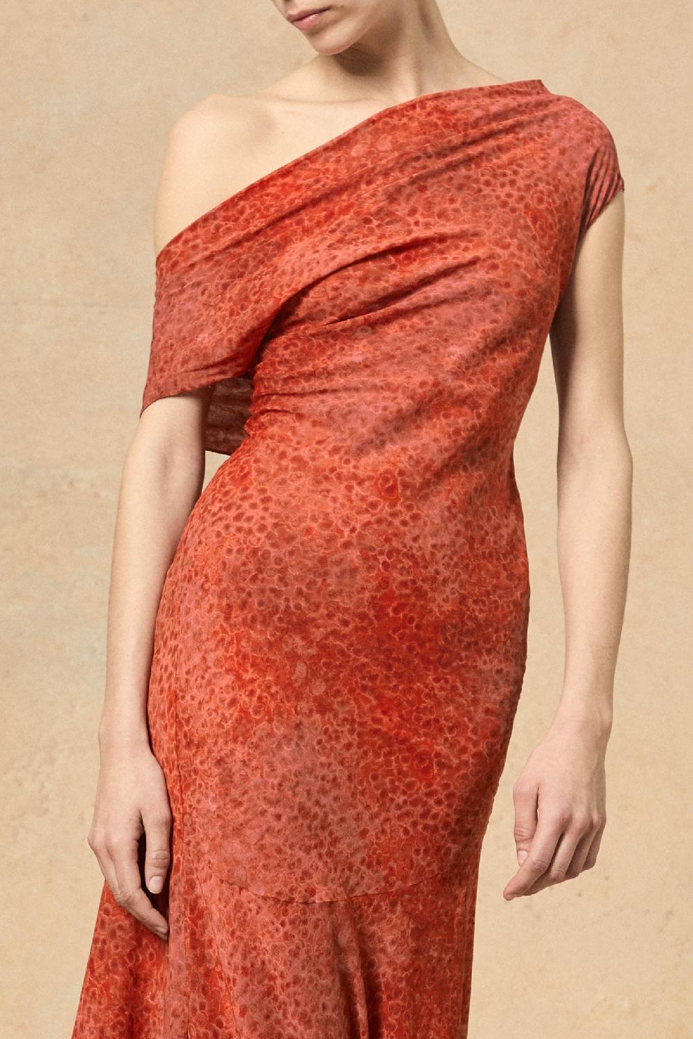 Cortana Nadine Vestido En Seda Granada Print