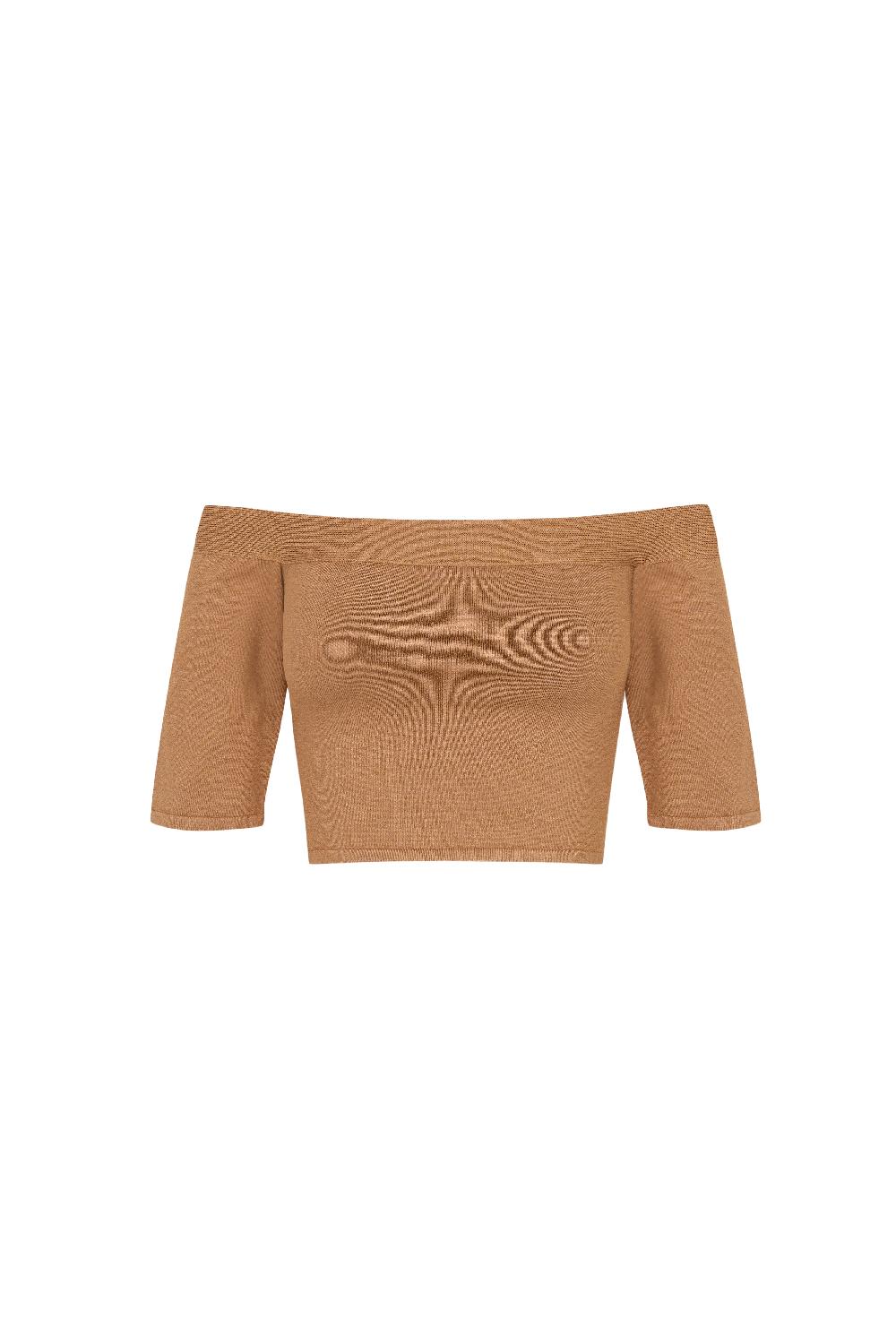 Cortana Naim crop top en punto bronce