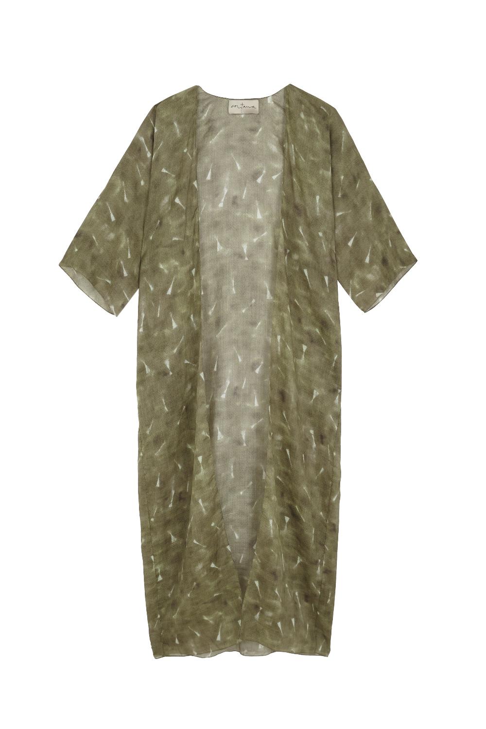 Cortana Nina chaqueta larga de ramio pua print