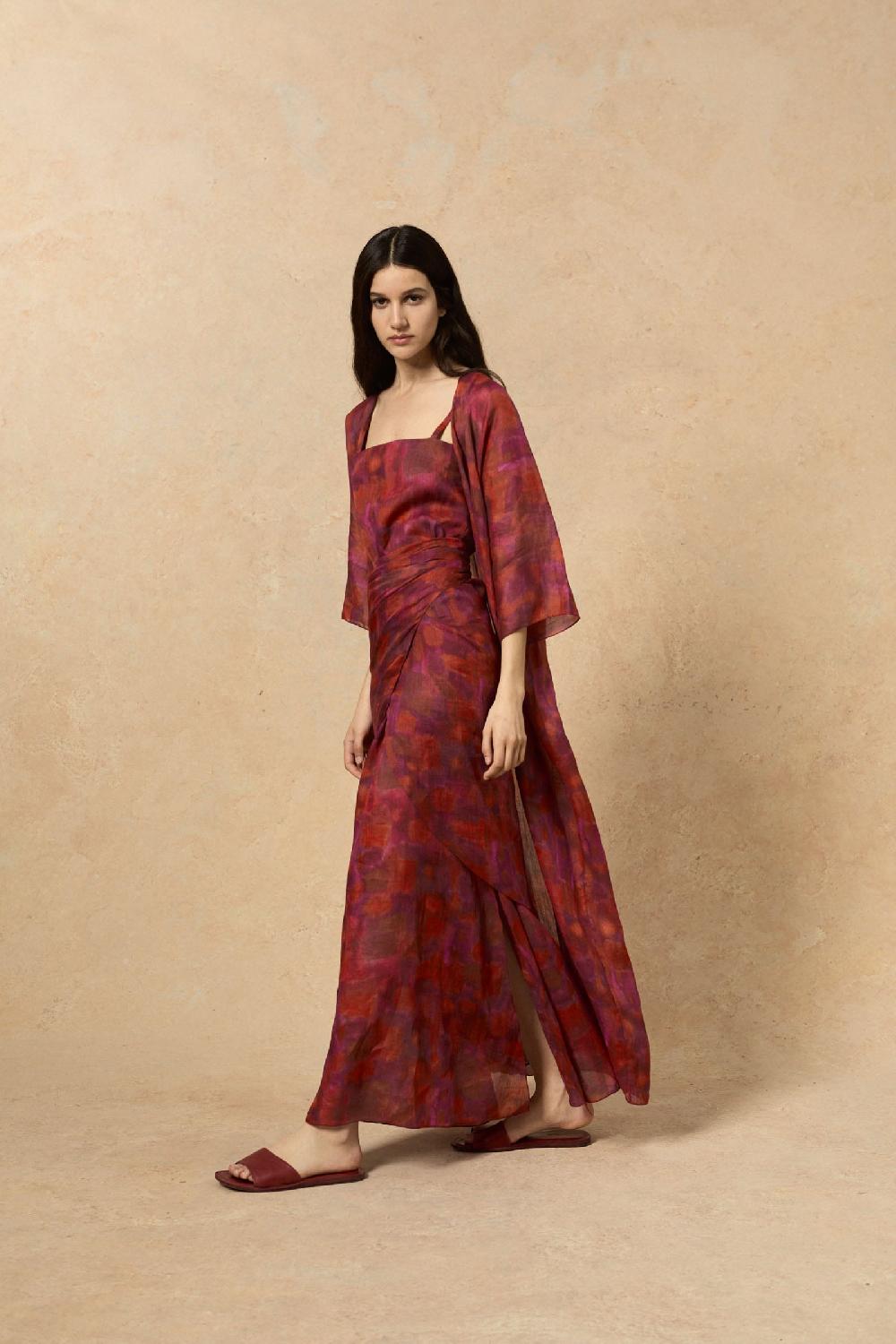 Cortana Nina Chaqueta Larga En Ramio Indira Print