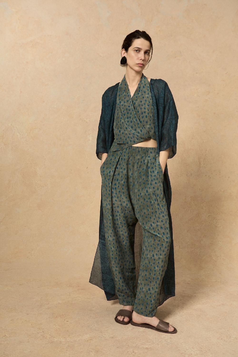 Cortana Nina Chaqueta Larga En Ramio Tokyo Print