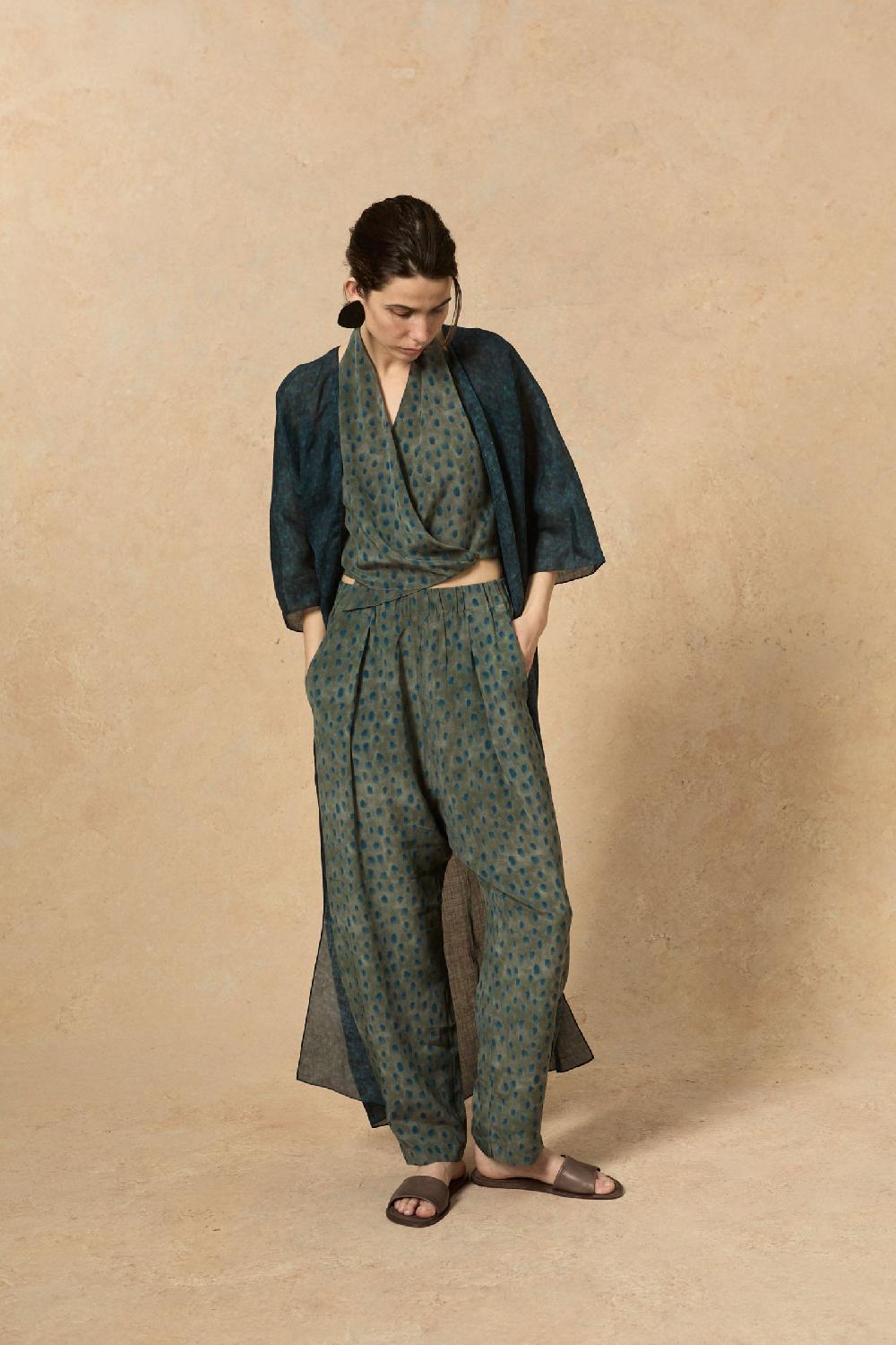 Cortana Nina Chaqueta Larga En Ramio Tokyo Print