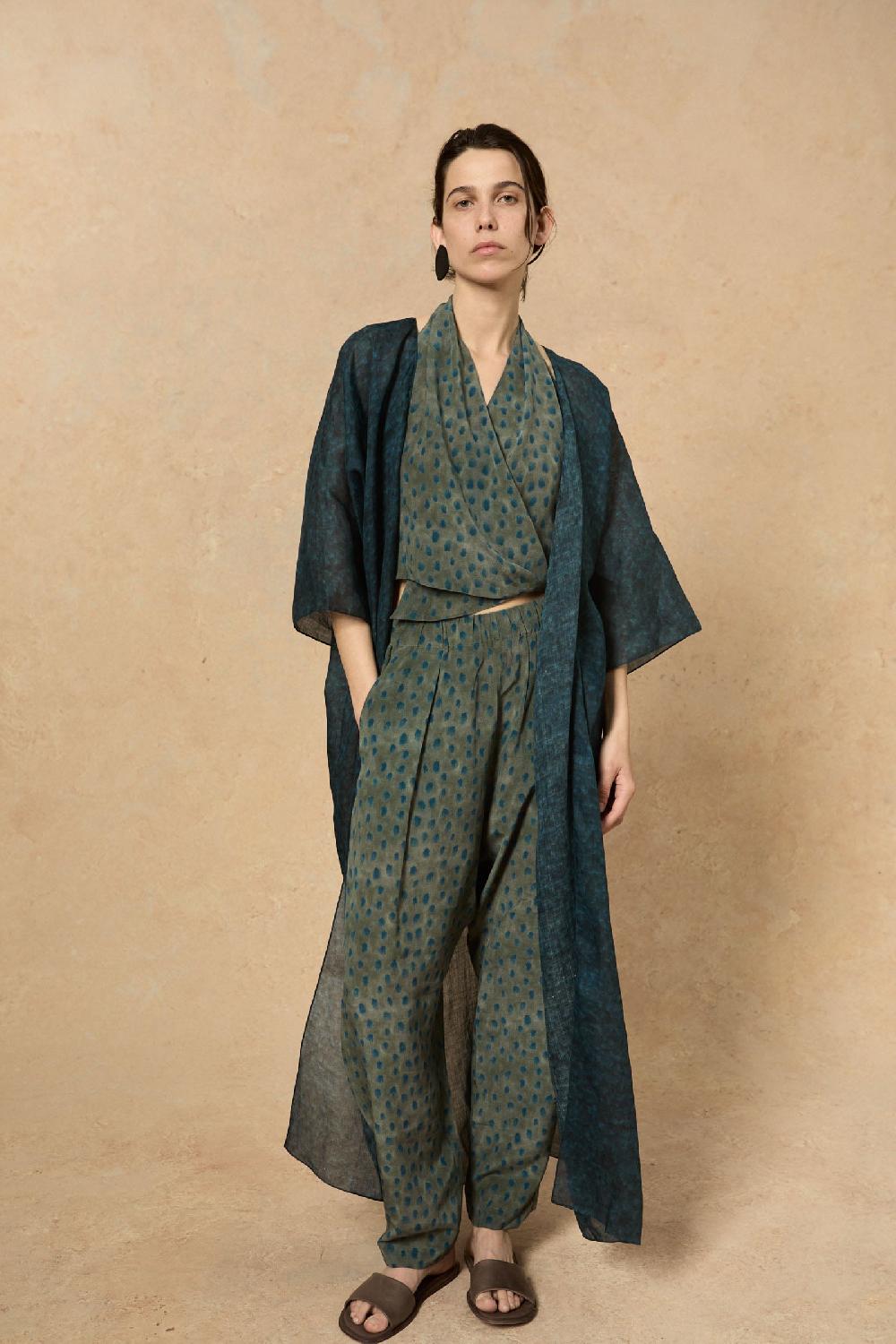 Cortana Nina Chaqueta Larga En Ramio Tokyo Print