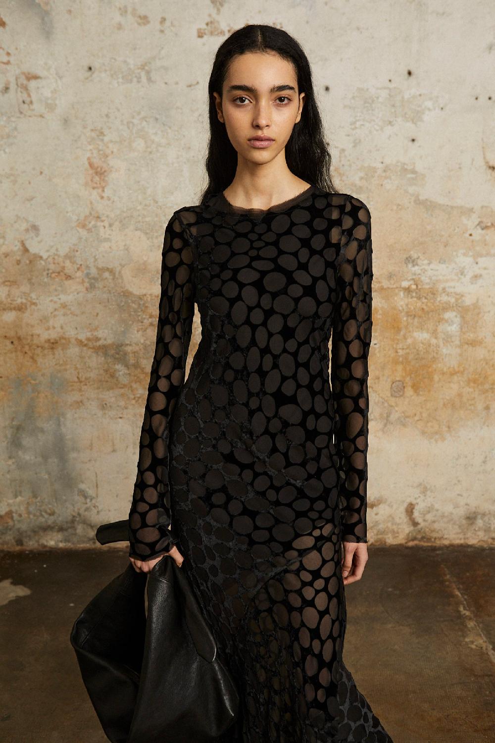 Cortana Nini Mini Vestido De Seda Negra