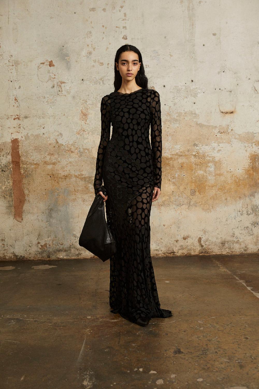 Cortana Nini Mini Vestido De Seda Negra