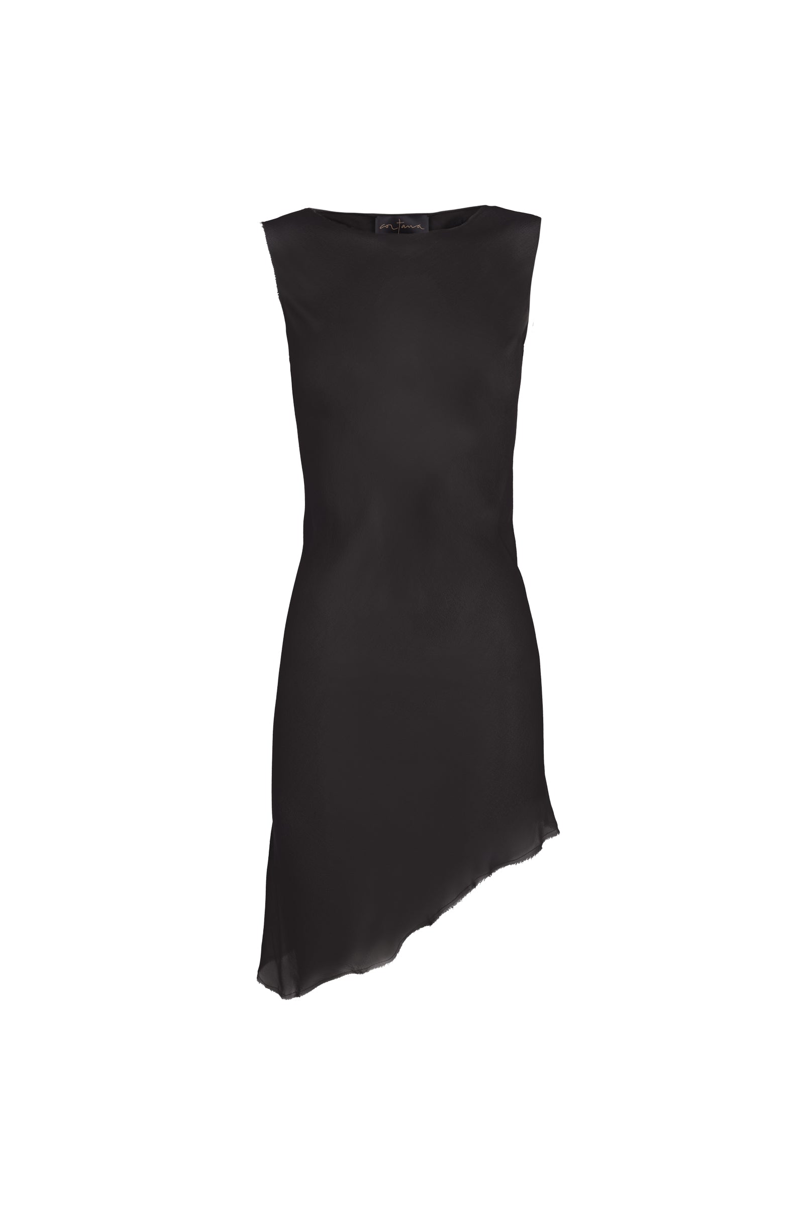 Cortana Nini mini vestido de seda negra