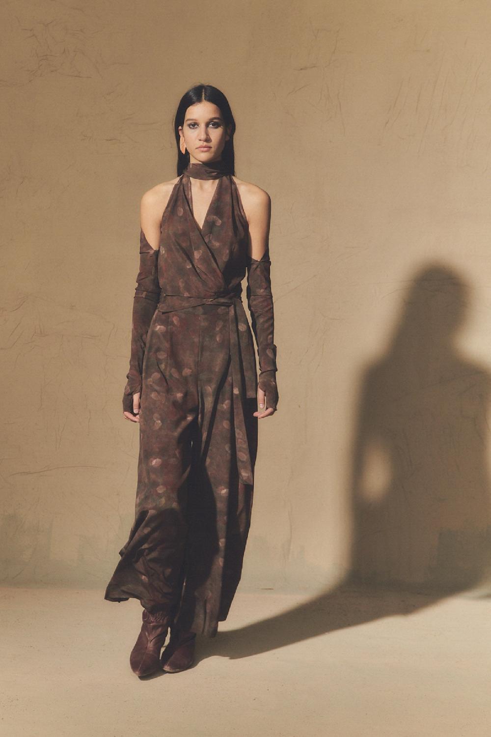 Cortana Nolita Top Halter En Seda Aran Print