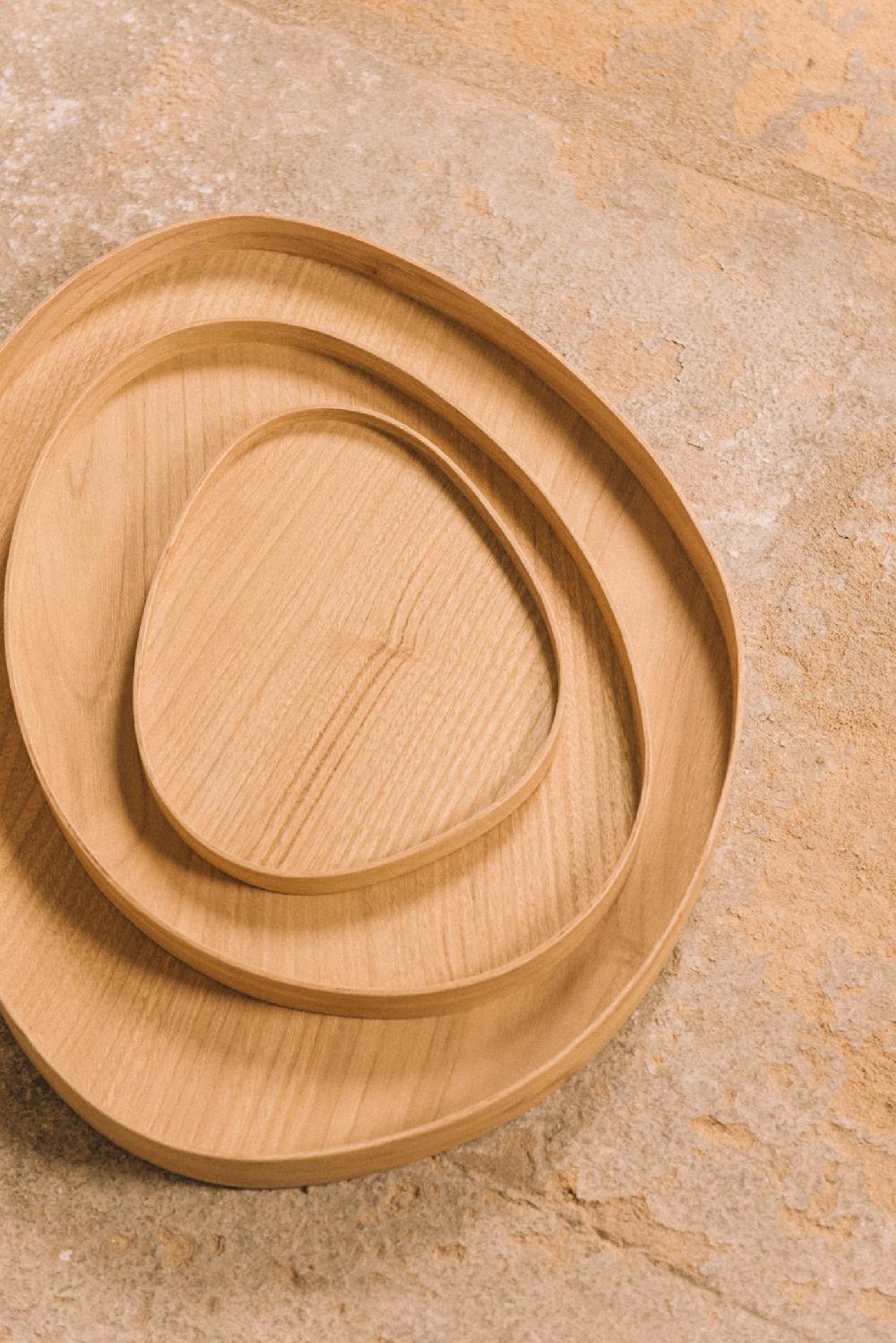 Cortana Oeuf Bandejas En Madera De Castaño