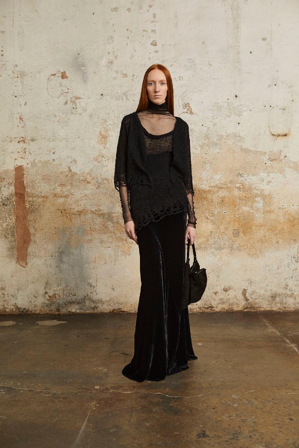 Cortana Onye Chaqueta Corta De Punto Abierto Negro