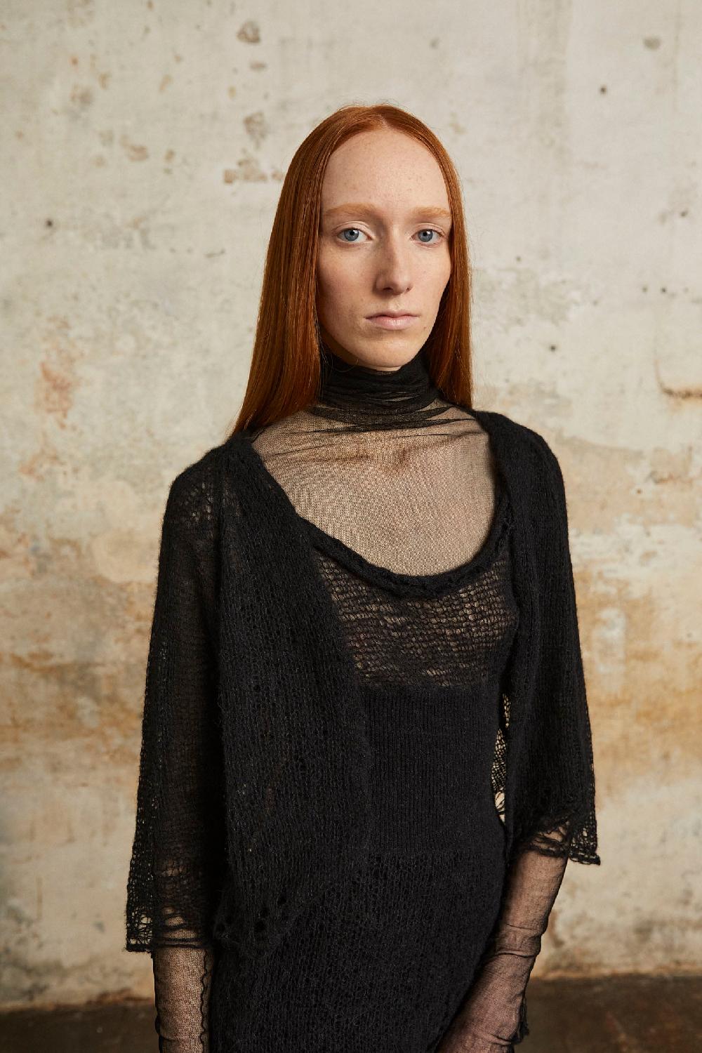 Cortana Onye Chaqueta Corta De Punto Abierto Topo