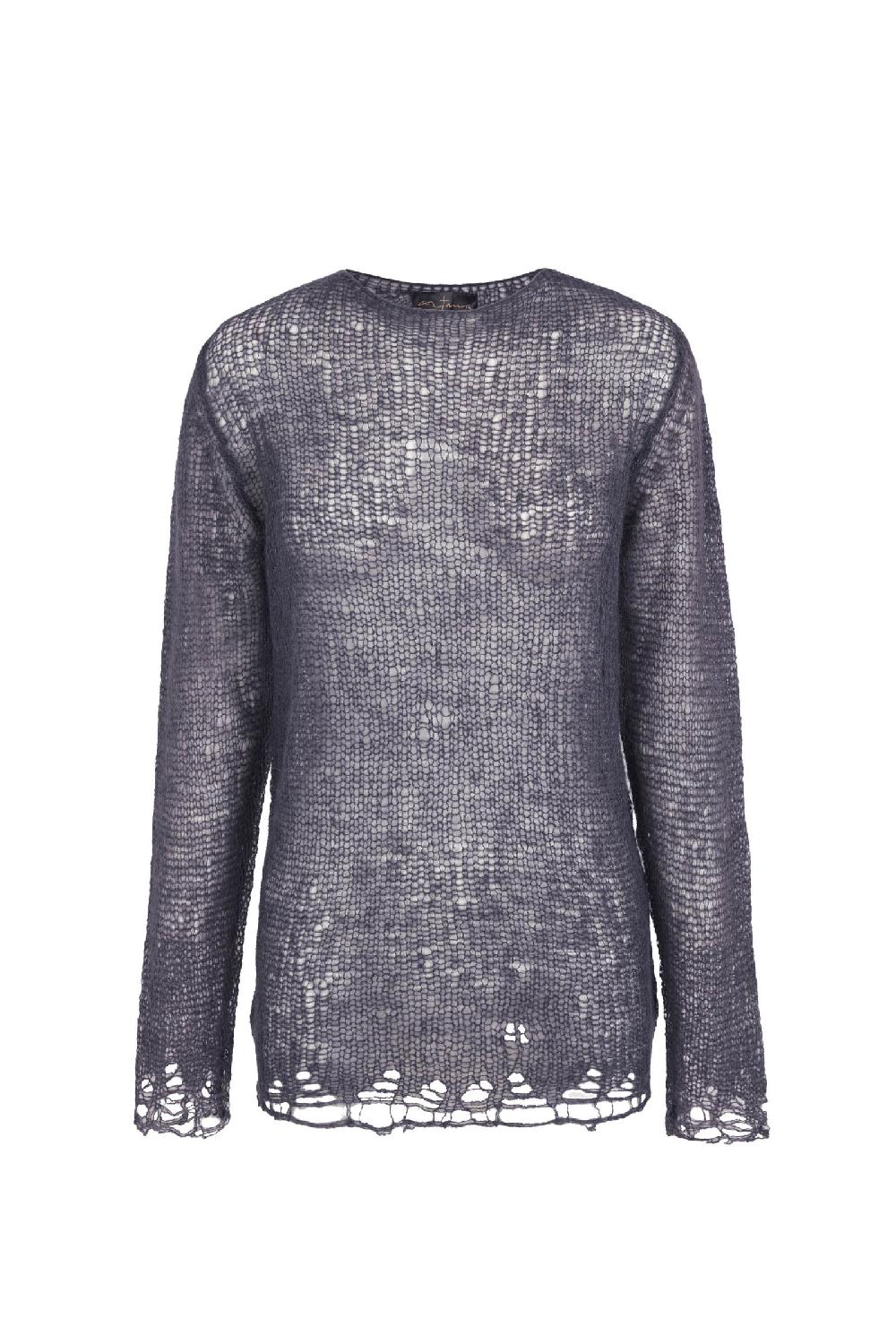 Cortana Onye jersey en alpaca seda y cachemir gris