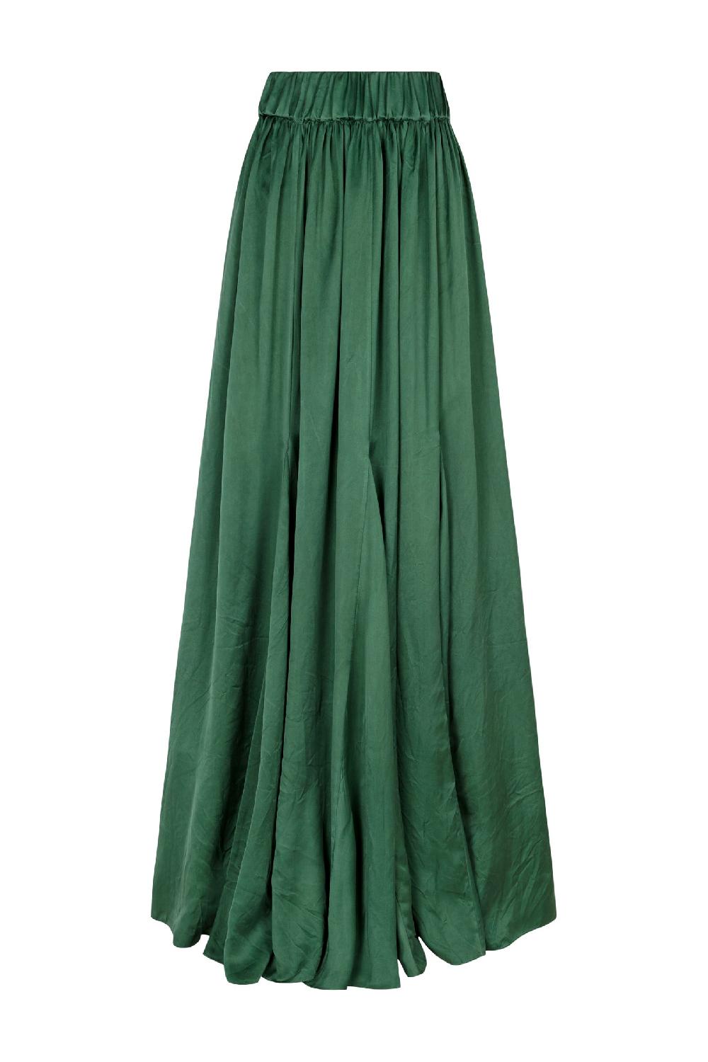 Cortana Oona falda en cupro verde esmeralda