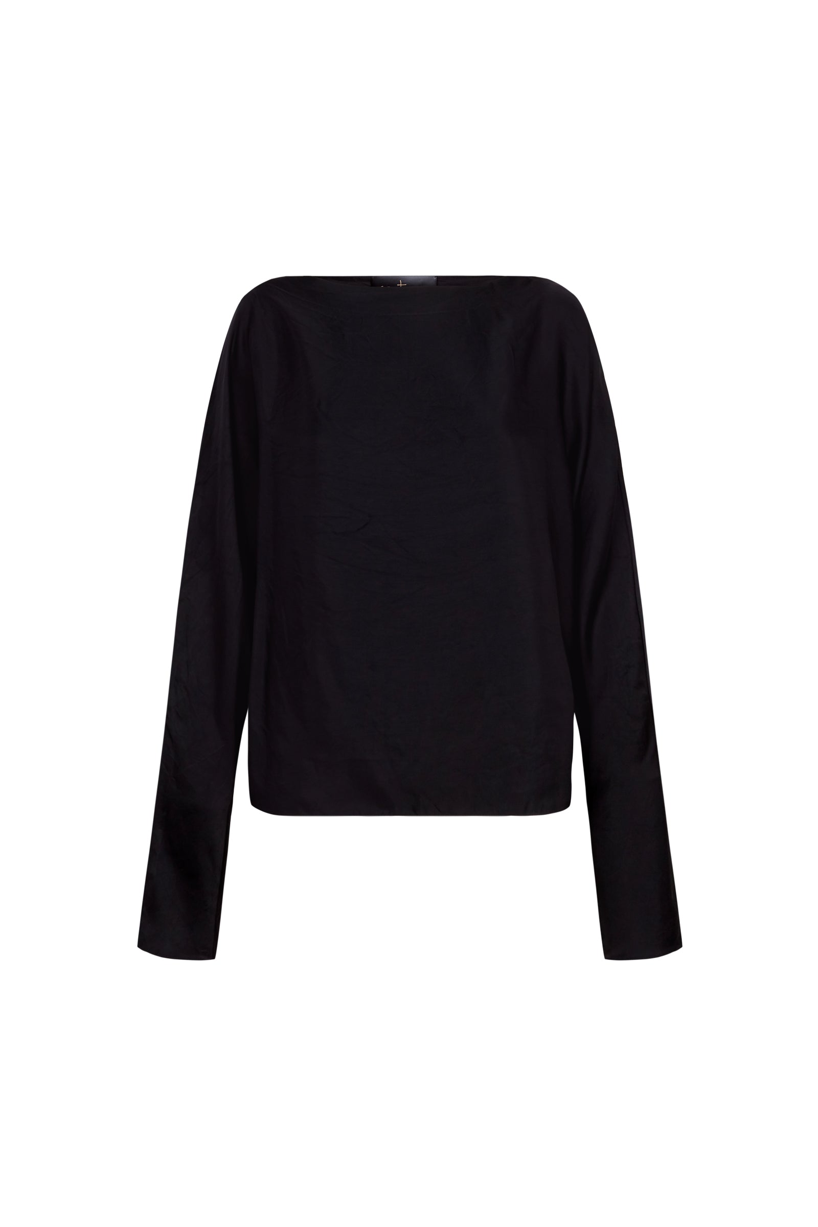 Cortana Oona top en cupro negro