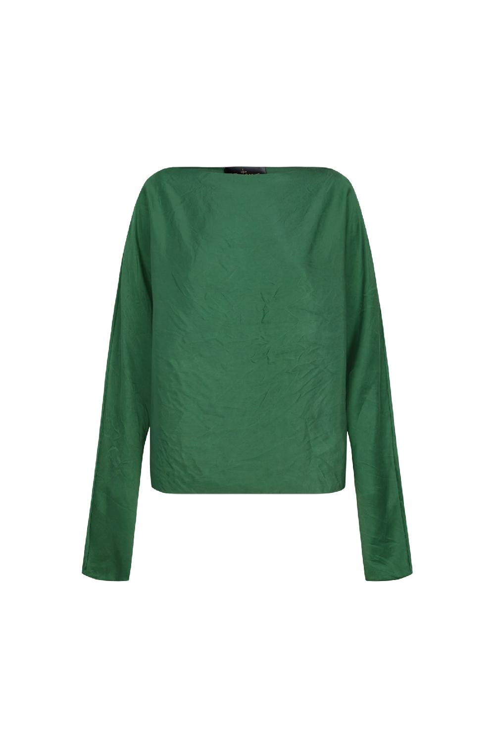 Cortana Oona top en cupro verde esmeralda