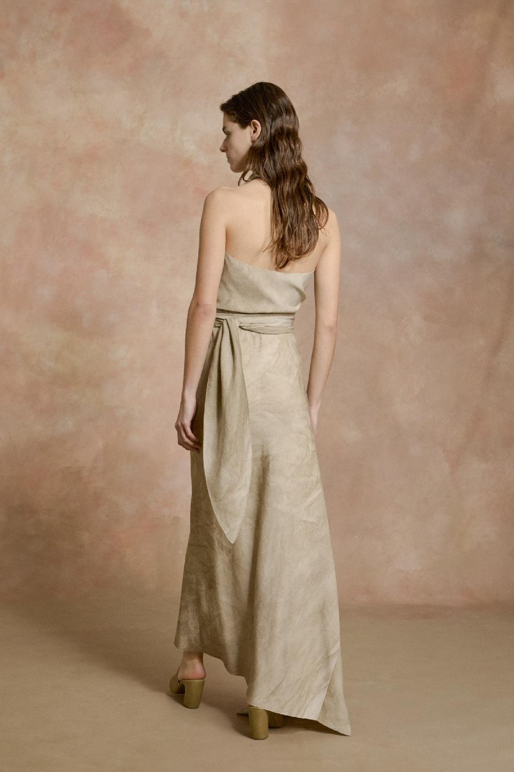 Cortana Opalo Falda Asimetrica Nacar Maltinto