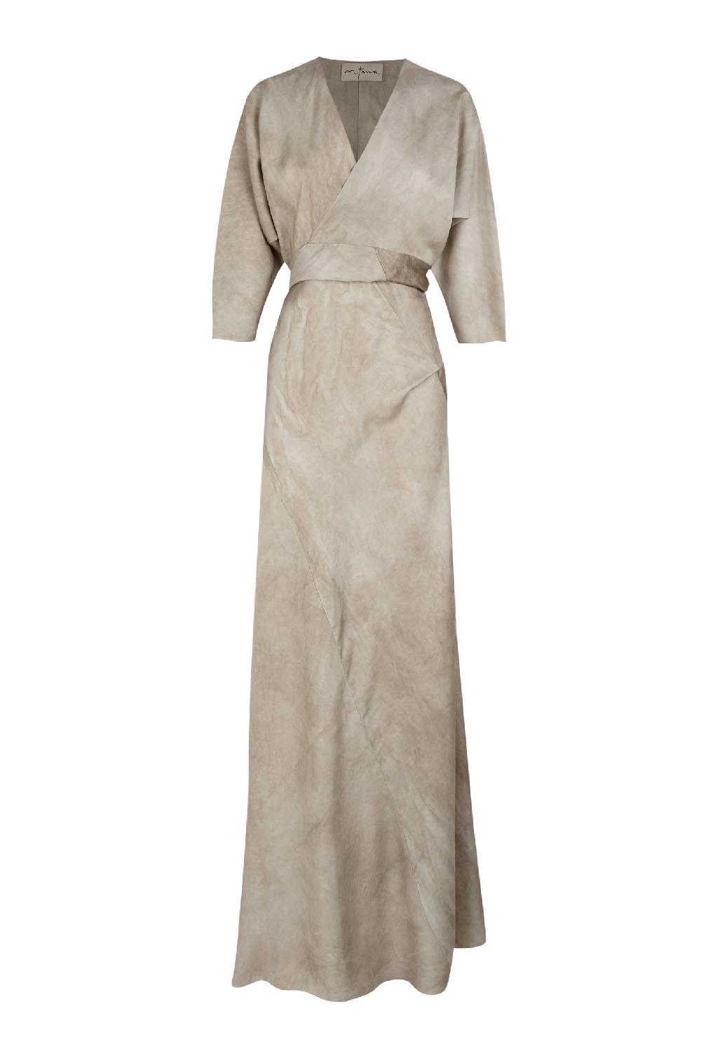 Cortana Opalo vestido envolvente nacar maltinto