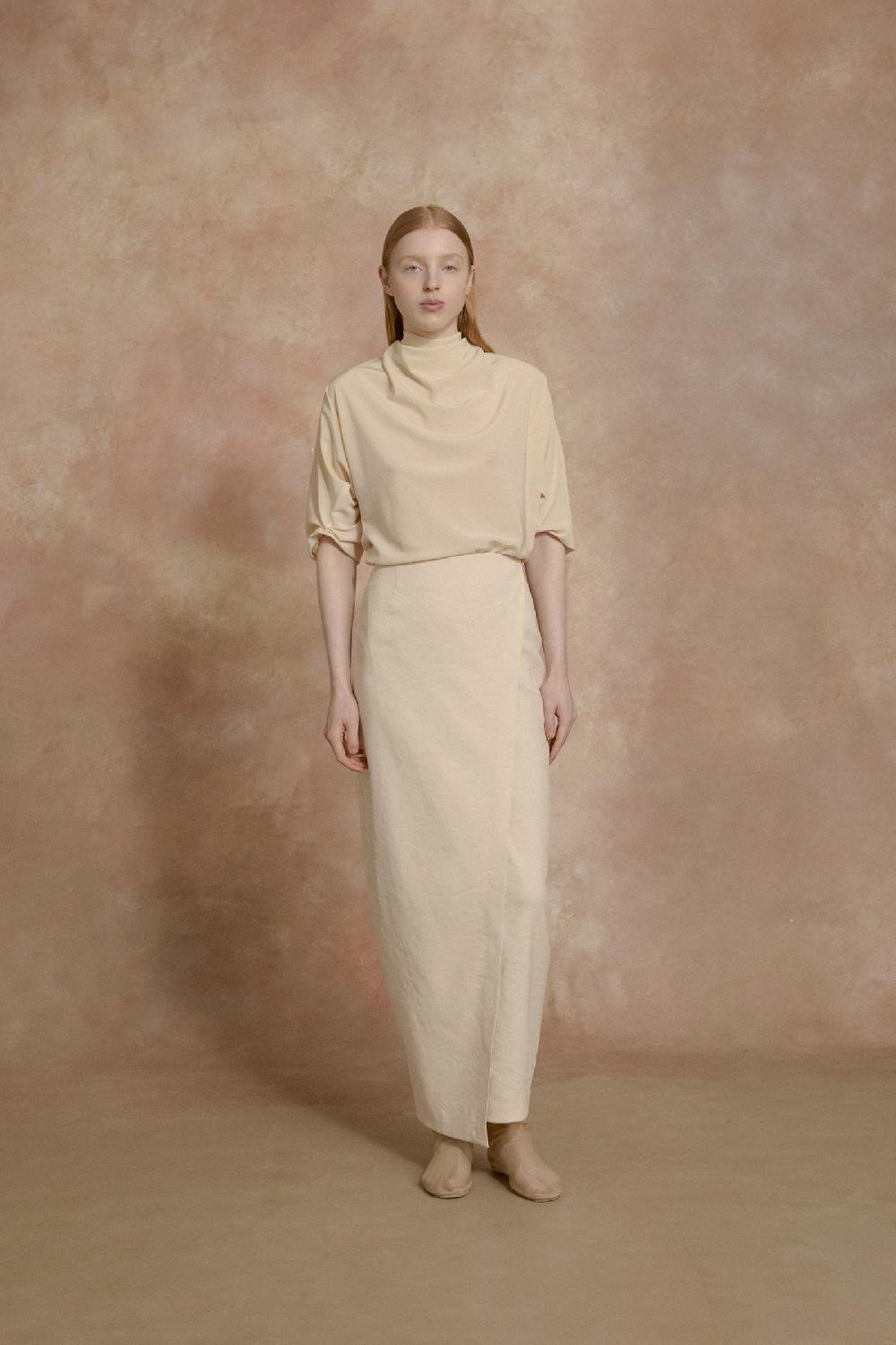 Cortana Organica Falda Cruzada Marfil