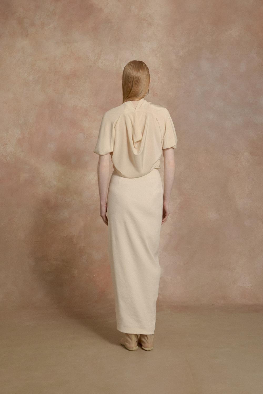 Cortana Organica Falda Cruzada Marfil