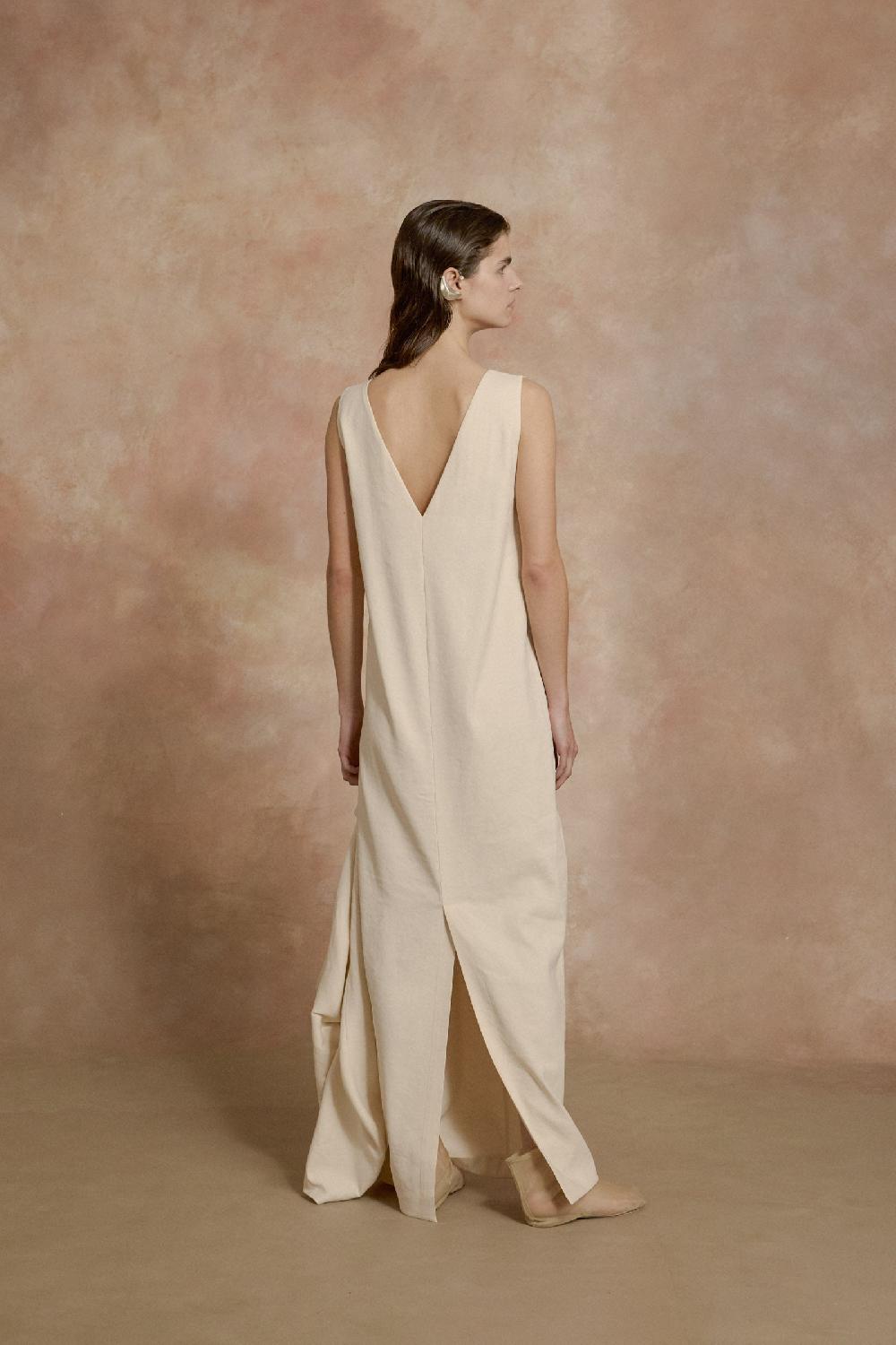 Cortana Organica Vestido Largo Marfil