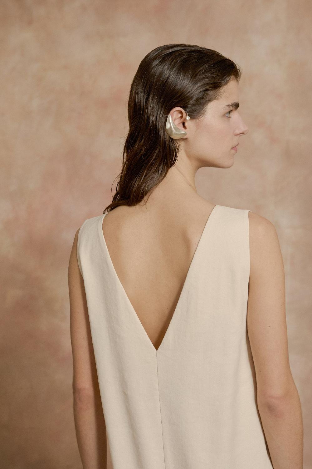 Cortana Organica Vestido Largo Marfil