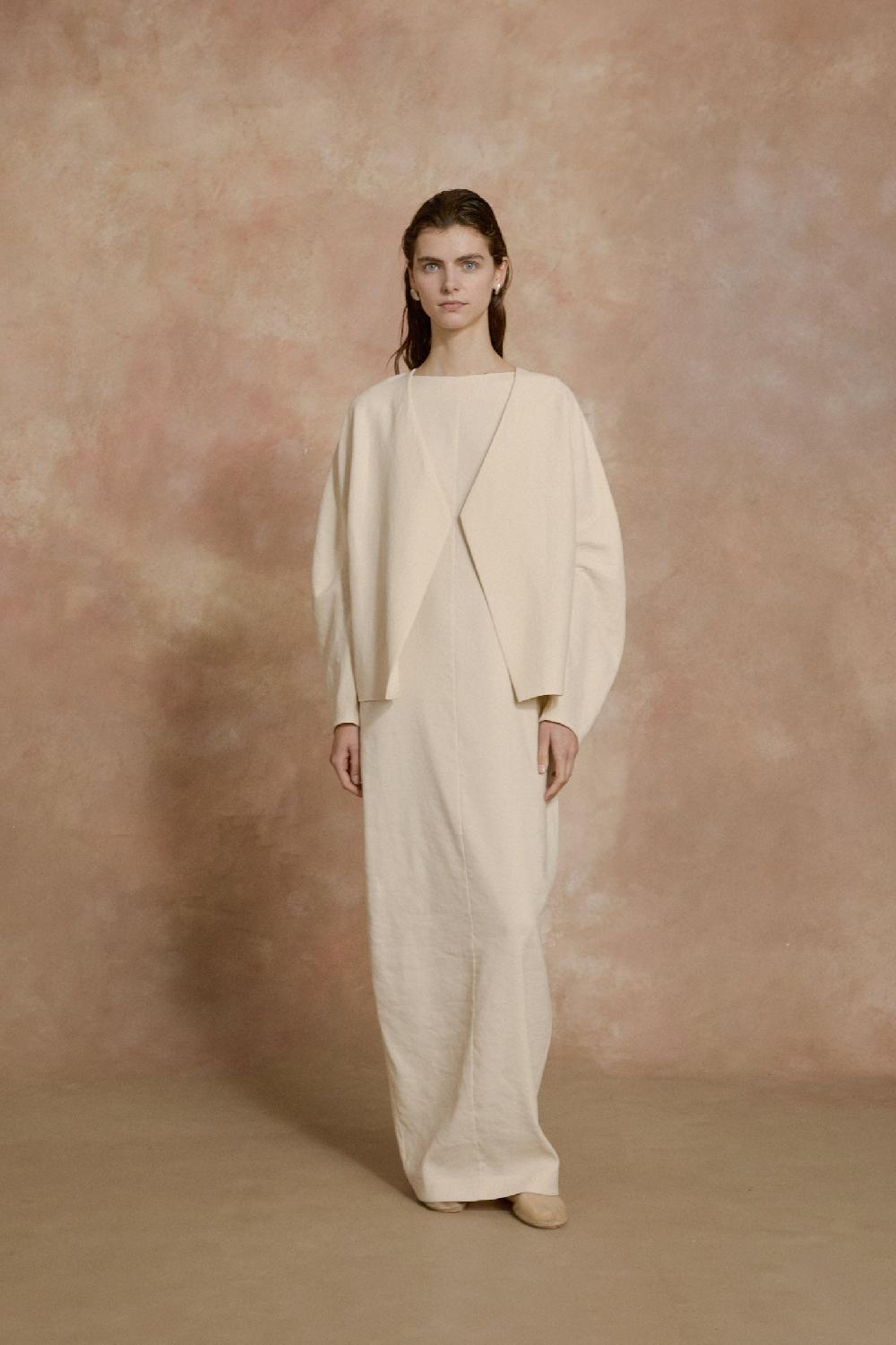 Cortana Organica Vestido Largo Marfil