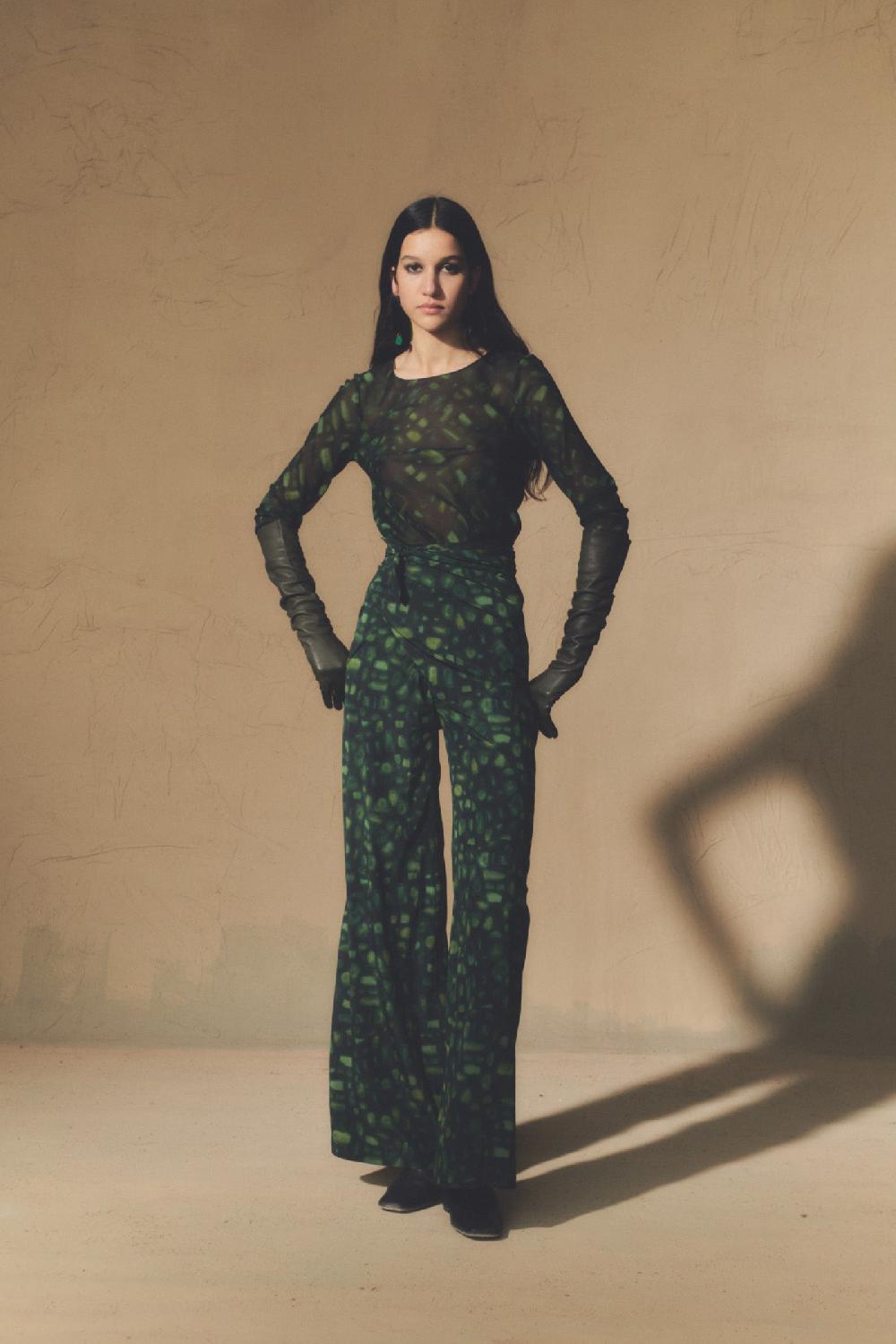 Cortana Paris Pantalón En Seda Sonora Print