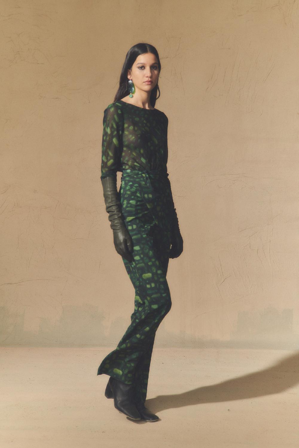 Cortana Paris Top En Seda Sonora Print