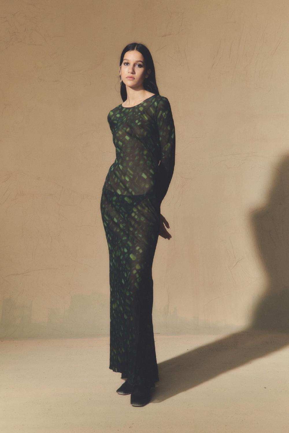 Cortana Paris Vestido En Seda Sonora Print