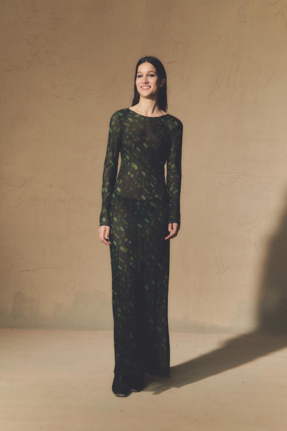 Cortana Paris Vestido En Seda Sonora Print