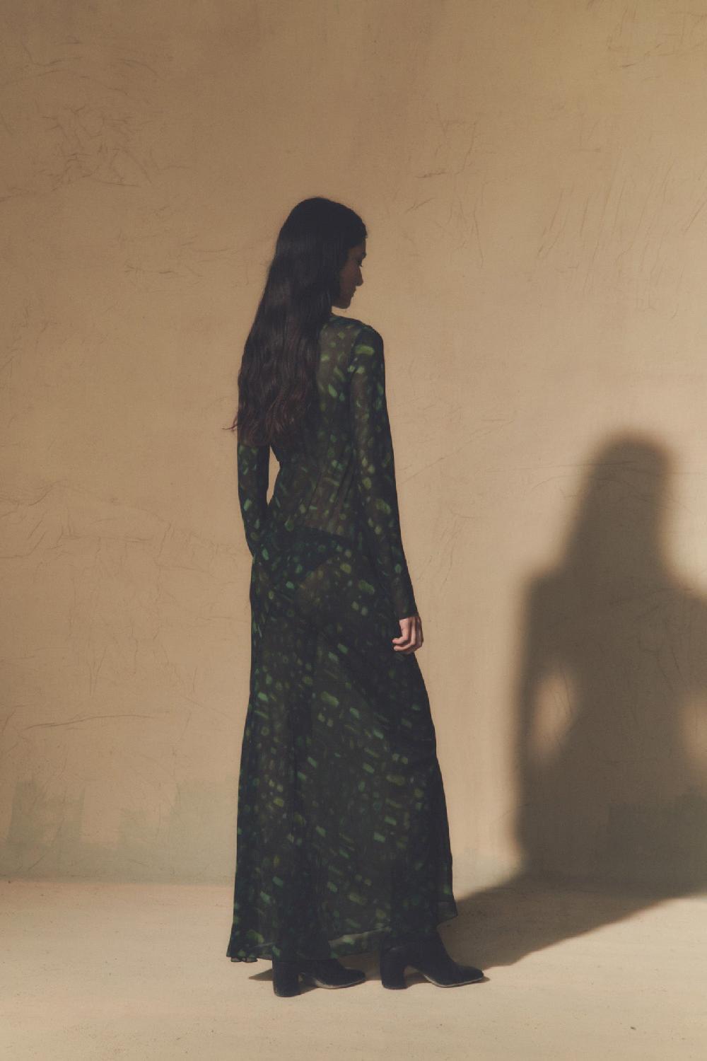 Cortana Paris Vestido En Seda Sonora Print