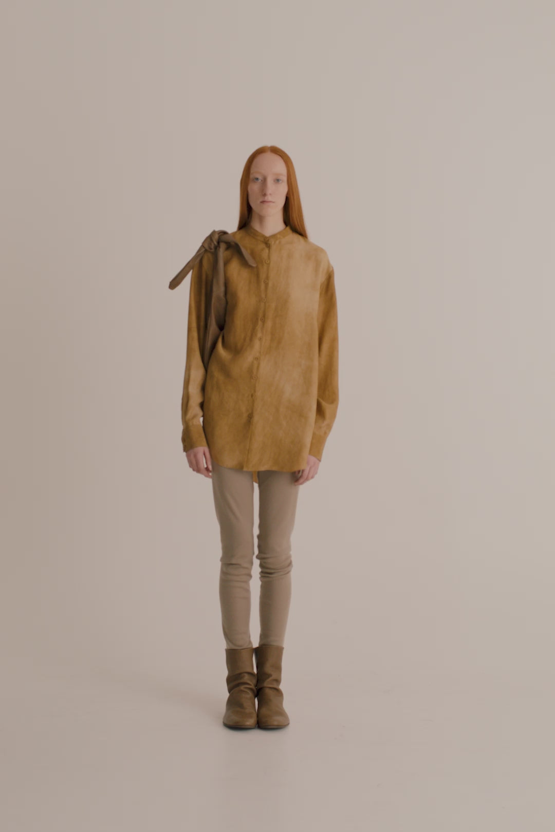 Cortana Park Camisa En Seda Bronce Maltinto