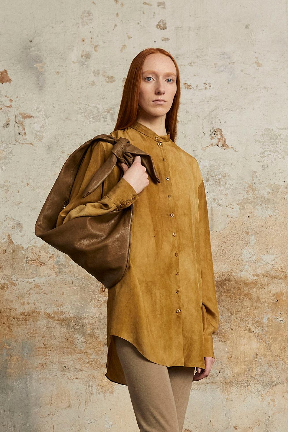 Cortana Park Camisa En Seda Bronce Maltinto