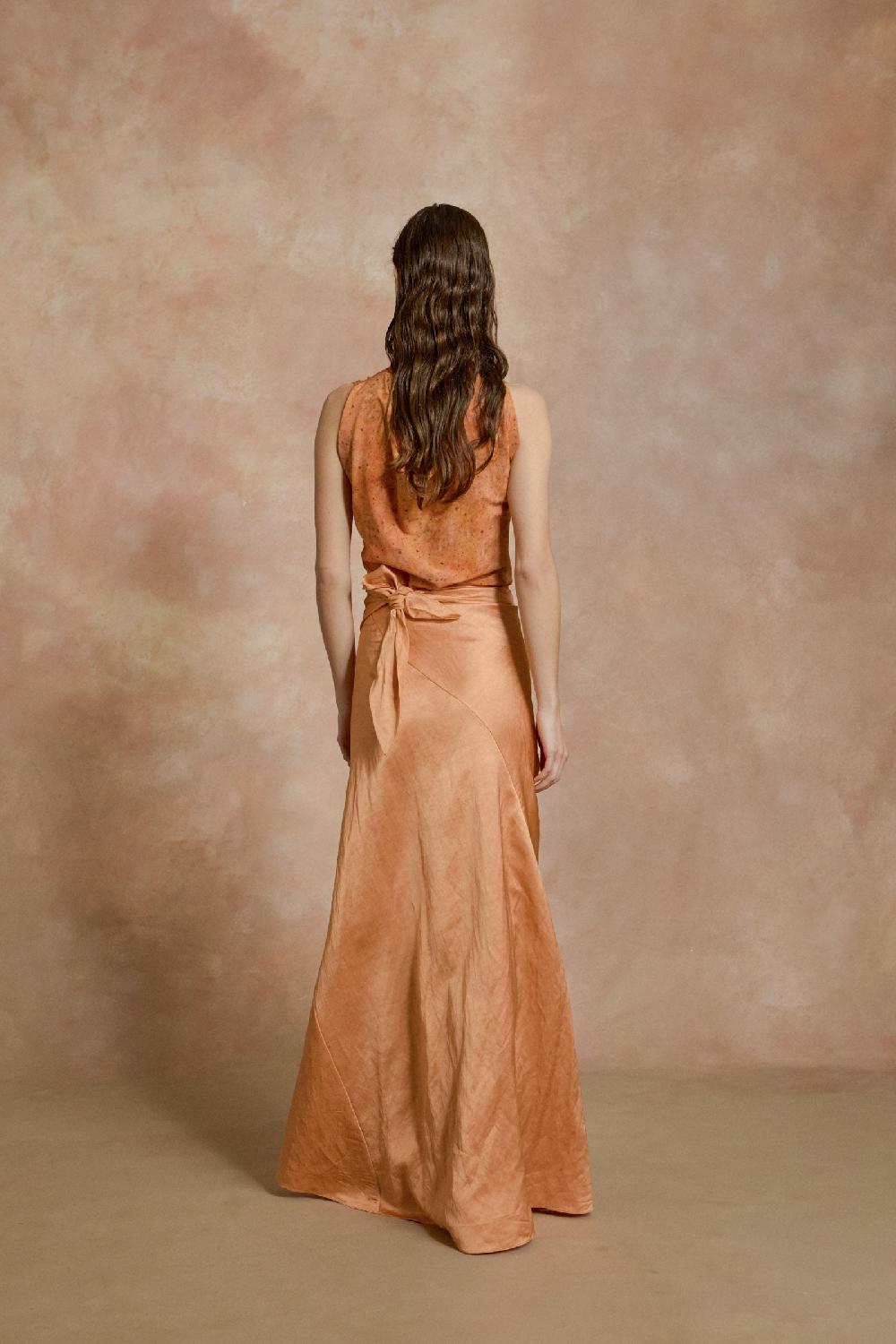 Cortana Paz Falda Larga Mandarina