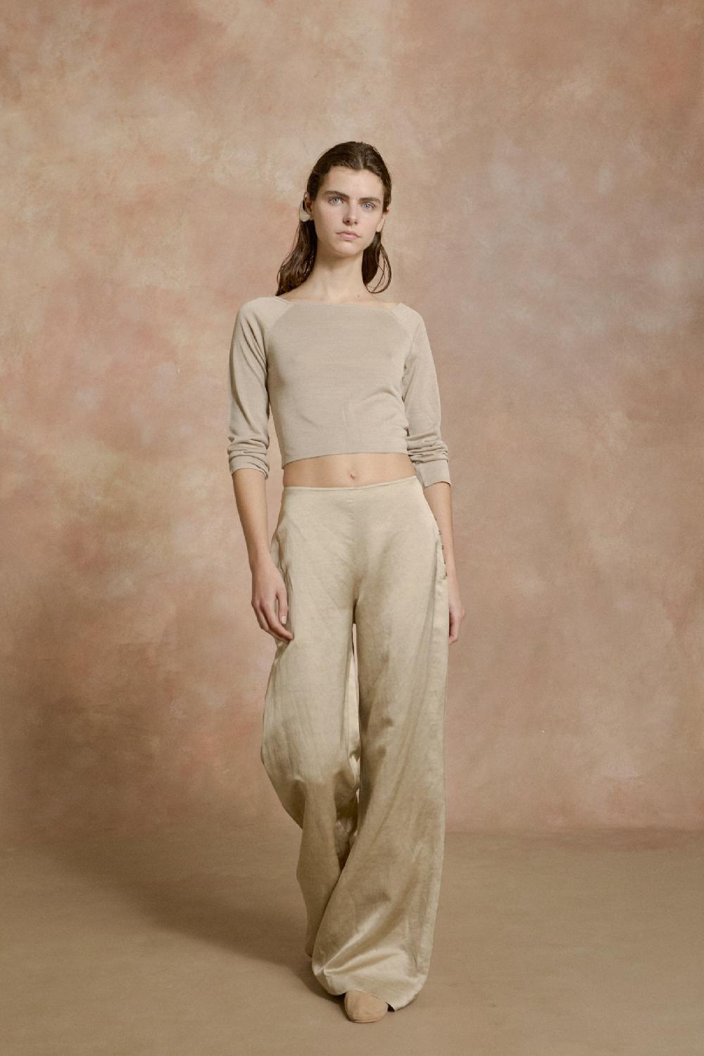 Cortana Paz Pantalon De Campana Nacar