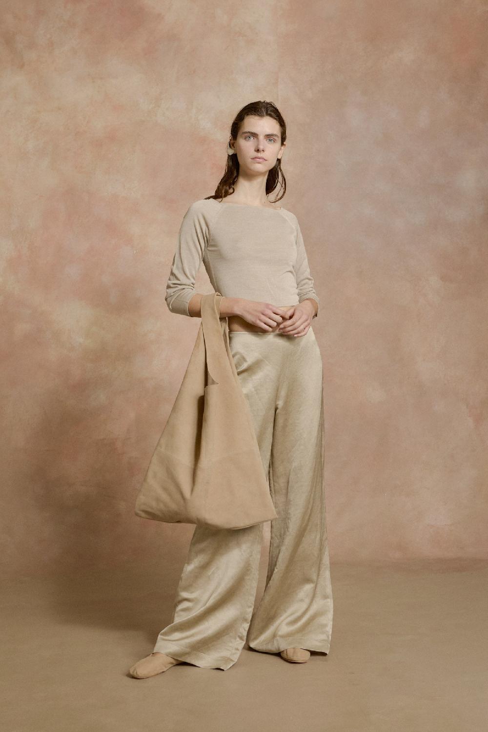 Cortana Paz Pantalon De Campana Nacar