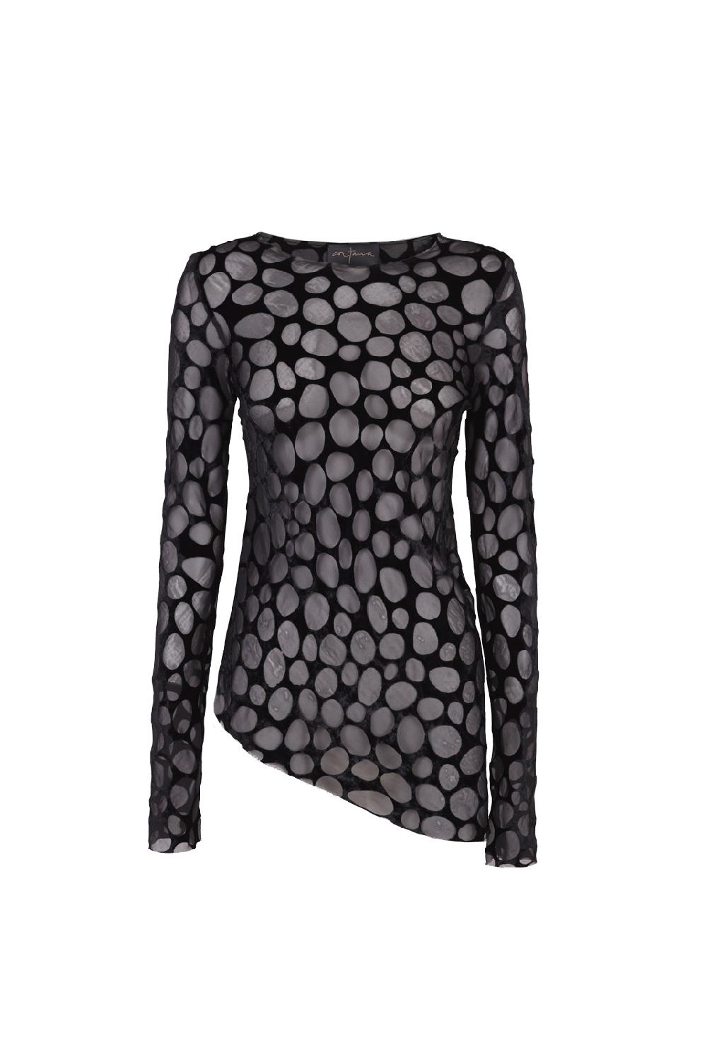 Cortana Pebbles top en terciopelo devore